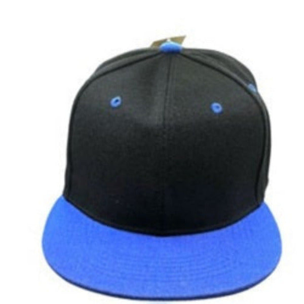Black and blue cap on a white background
