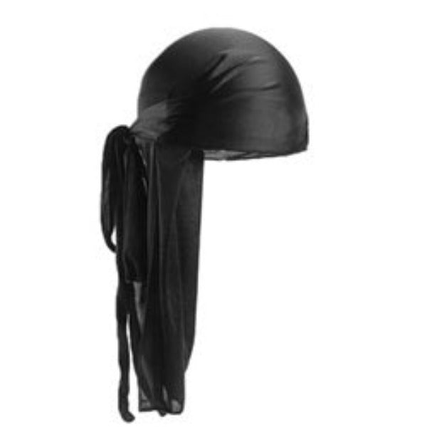 Black satin durag with 