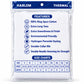 A packaged white waffle-knit cotton shirt tee with blue printed text detailing features and size charts, sealed in a retail pack.