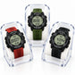 Suggestion

Three digital sports watches with clear plastic protective cases, displayed on a white surface against a white background.